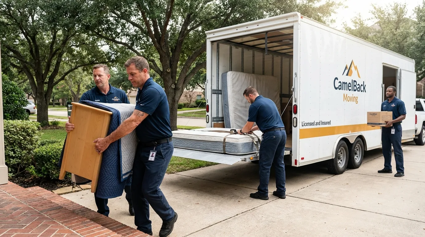 Crew loading residential truck for cross-state move from Montpelier, VT